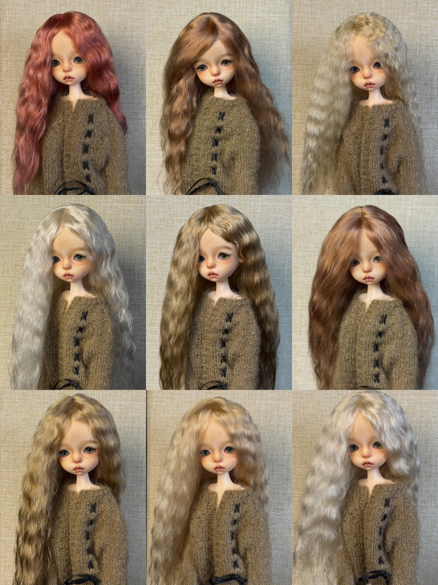 Natural Wavy Long 1/6 BJD Mohair Wig | ToastDoll