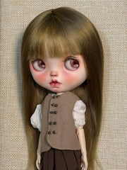 Bangs Long Straight Blythe Mohair Wig - Handmade Doll Hair - ToastDoll