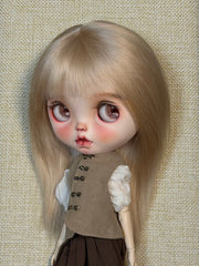 Bangs Long Straight Blythe Mohair Wig - Handmade Doll Hair - ToastDoll