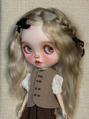 Natural Wavy Blythe Mohair Wig - Handmade Doll Hair - ToastDoll