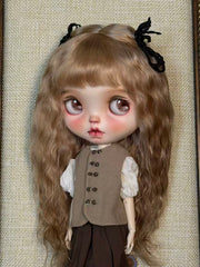 Natural Wavy Blythe Mohair Wig - Handmade Doll Hair - ToastDoll