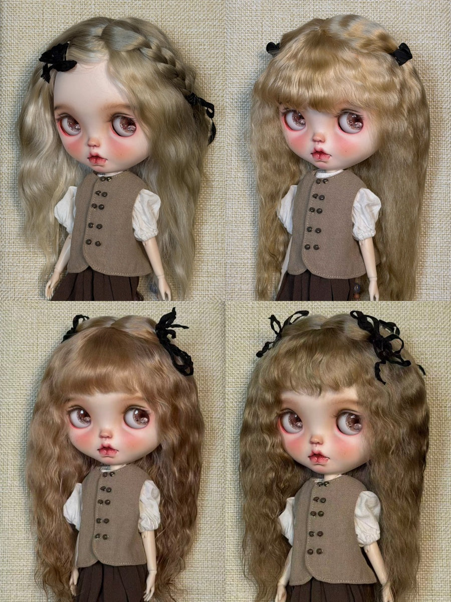 Natural Wavy Blythe Mohair Wig | ToastDoll