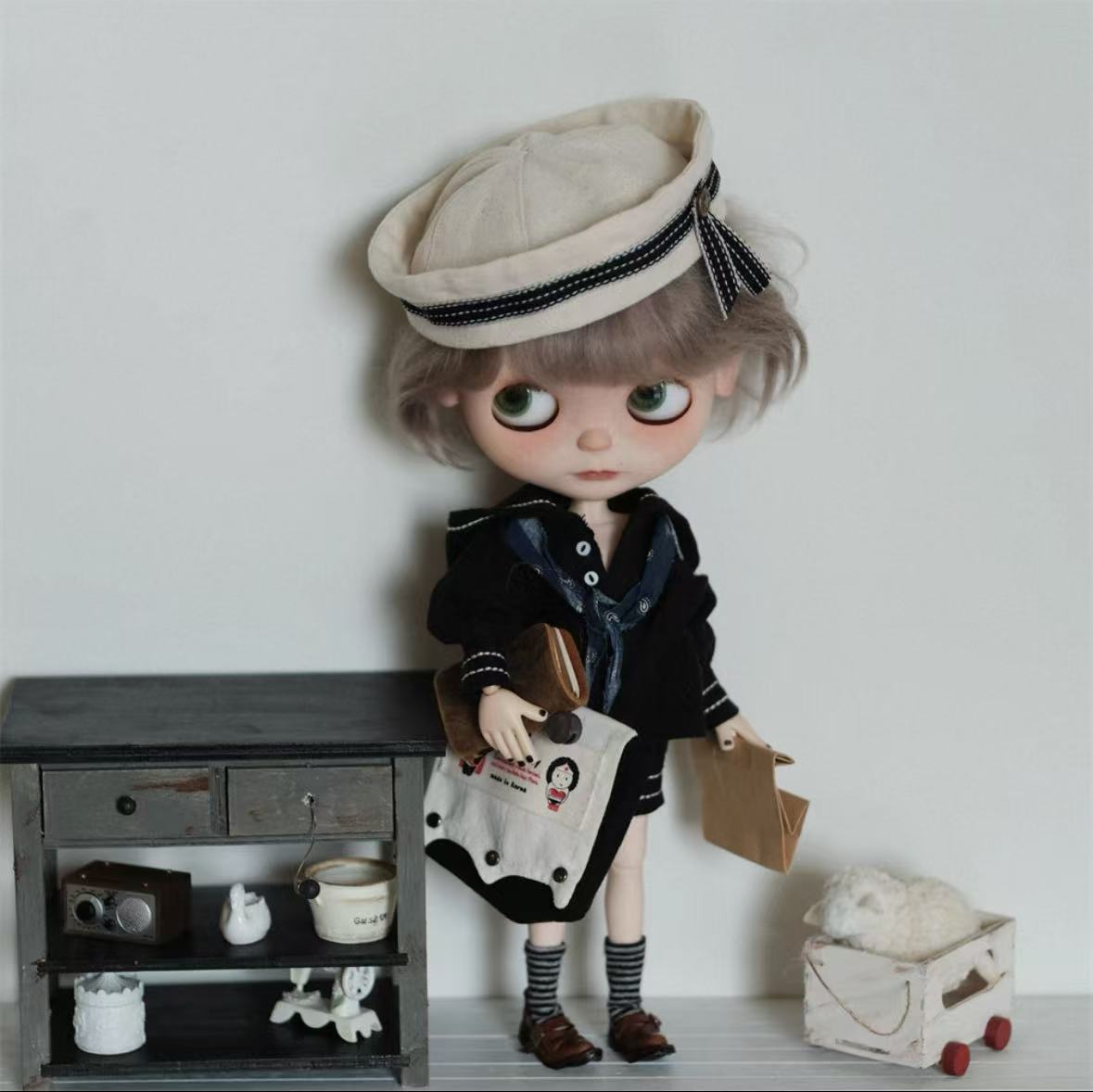 Handmade Outfit for Blythe/Obitsu, Navy Set