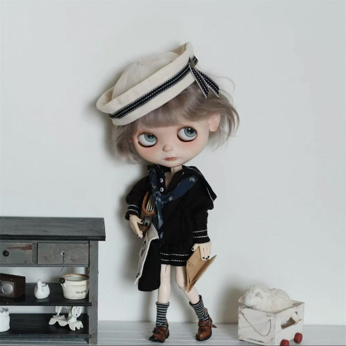 Handmade Outfit for Blythe/Obitsu, Navy Set