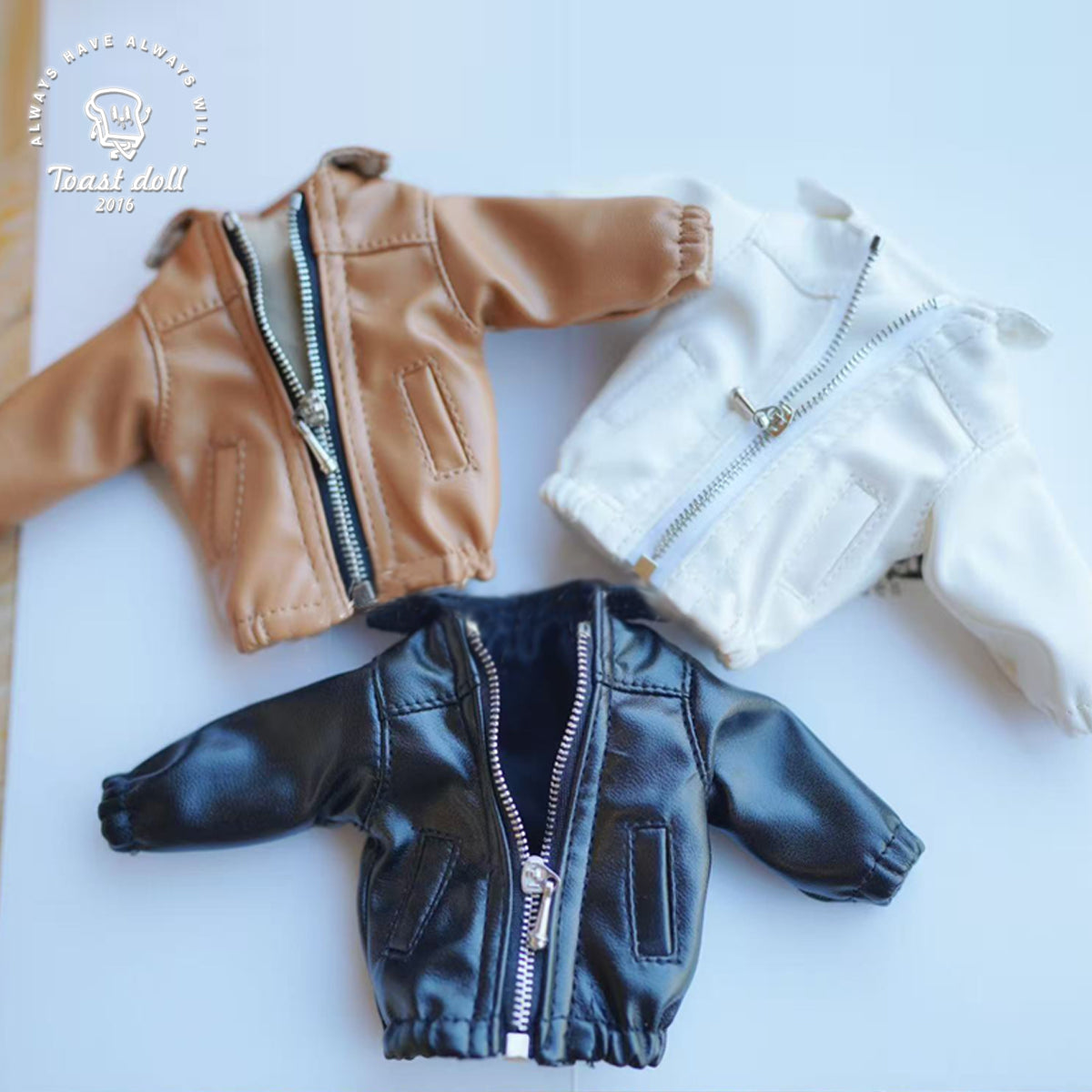 Handmade Outfit for Blythe/ Ob24/ Ob22/ Pullip, Leather Coat& Cake Layers Dress Set