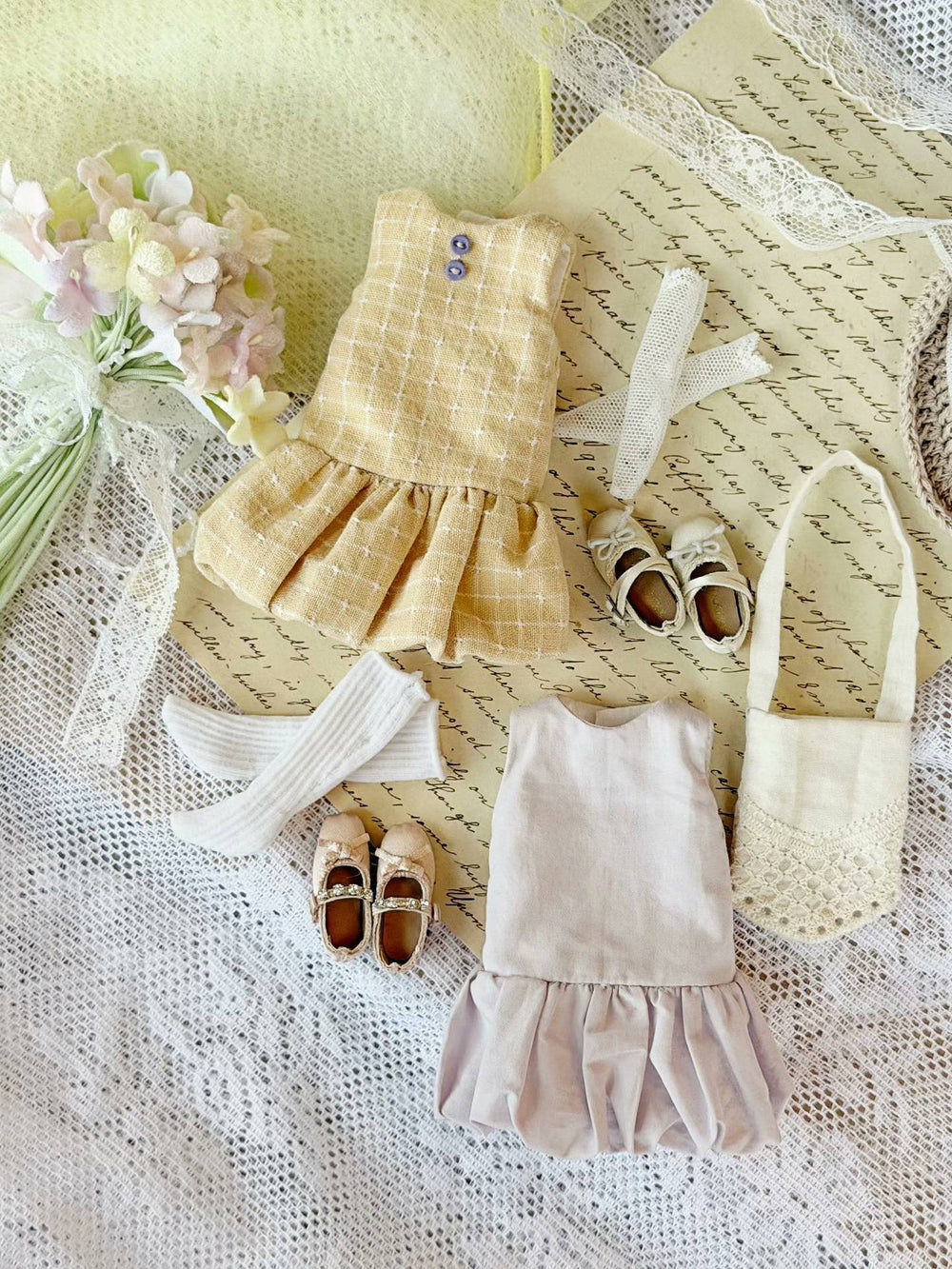 Cute Sundress Blythe 1/6 BJD Set Flat Lay | ToastDoll
