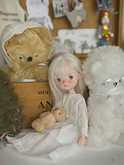 White Sheer Blythe 1/6 BJD Dress Sitting Pose | ToastDoll