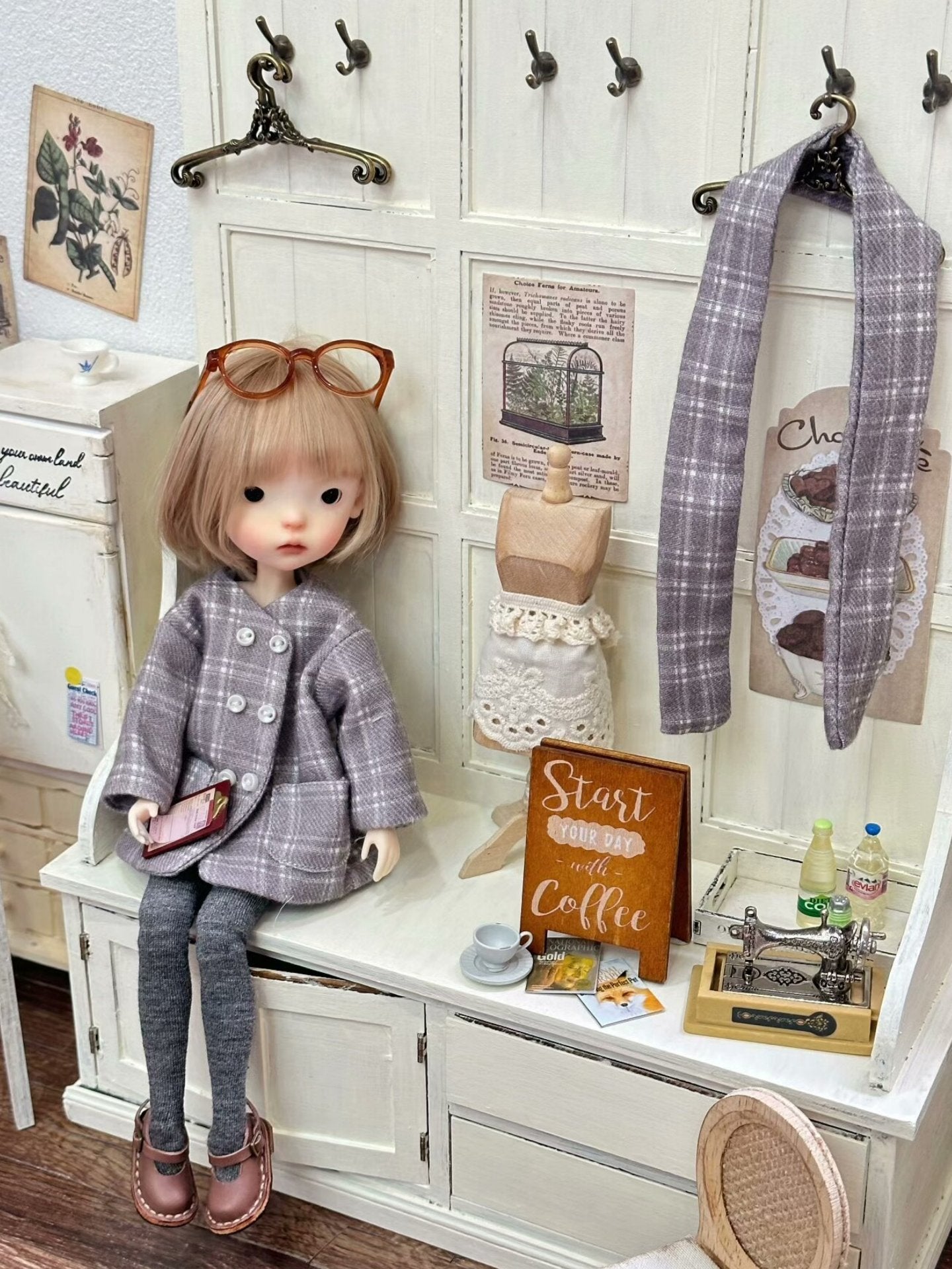 Grey Plaid Blythe 1/6 BJD Outfit | ToastDoll