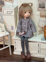 Grey Plaid Blythe 1/6 BJD Outfit Close-up | ToastDoll