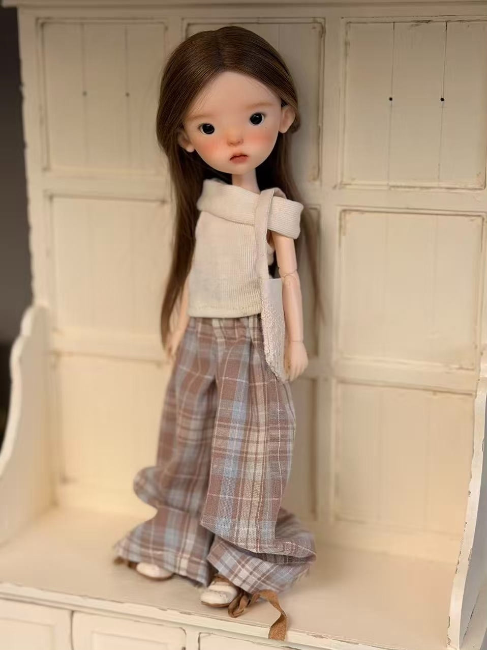 Casual Plaid Blythe 1/6 BJD Set On Doll Display | ToastDoll