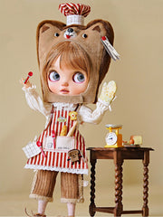 Handmade Outfit for Blythe/ Ob24/ Ob22/ Pullip,  Bread Dog Set