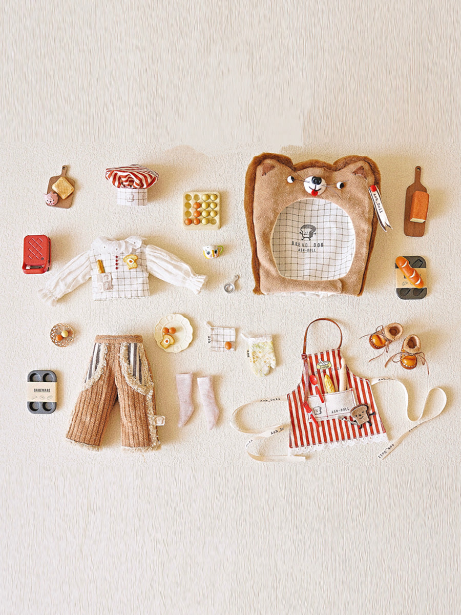 Handmade Outfit for Blythe/ Ob24/ Ob22/ Pullip,  Bread Dog Set