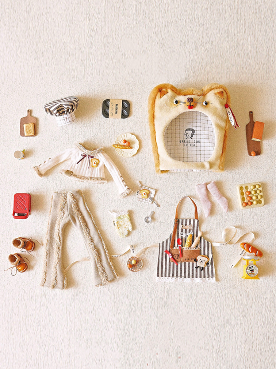 Handmade Outfit for Blythe/ Ob24/ Ob22/ Pullip,  Bread Dog Set