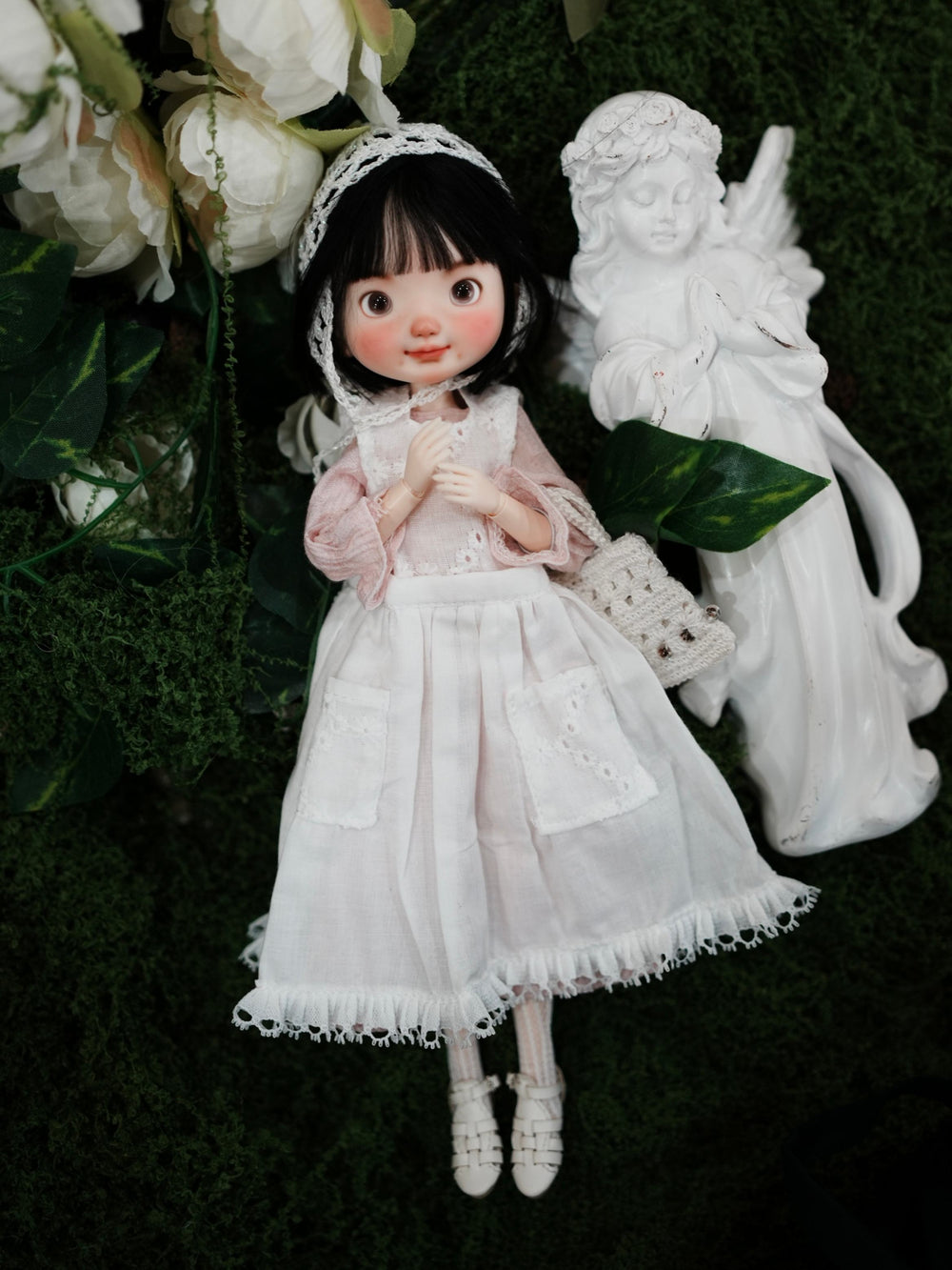 Vintage Lace Apron Blythe Pink Outfit | ToastDoll