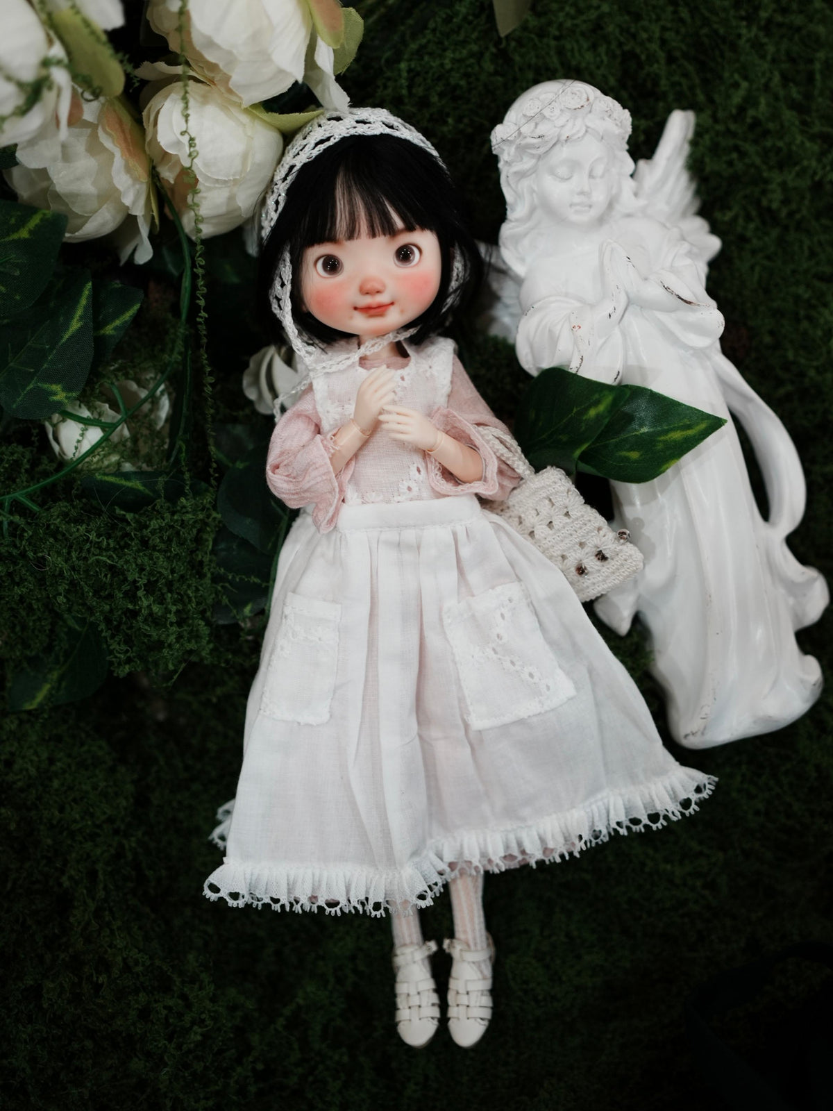 Vintage Lace Apron Blythe Pink Outfit | ToastDoll