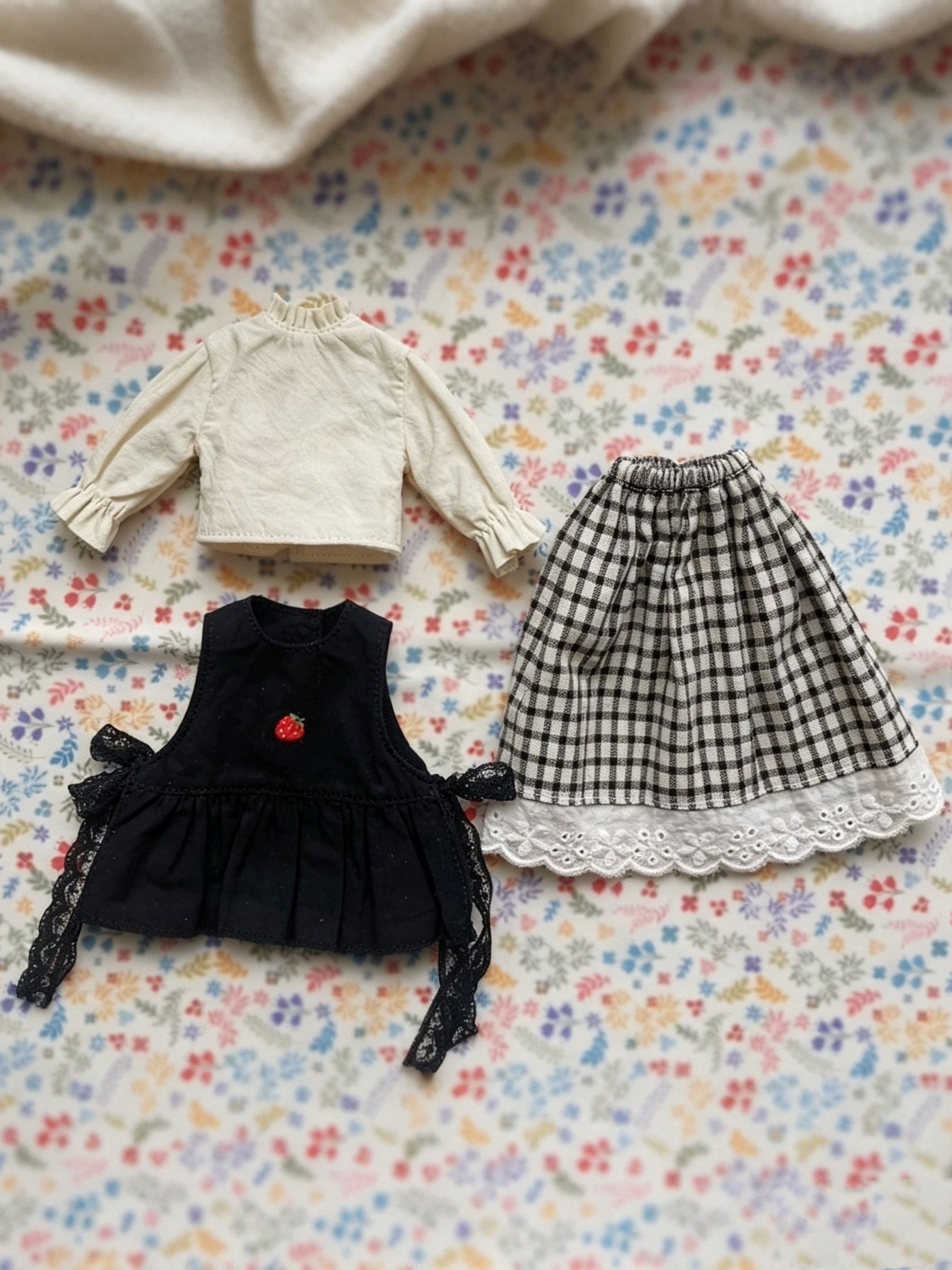 Black Mori Blythe BJD Set - Handmade Doll Clothes - ToastDoll