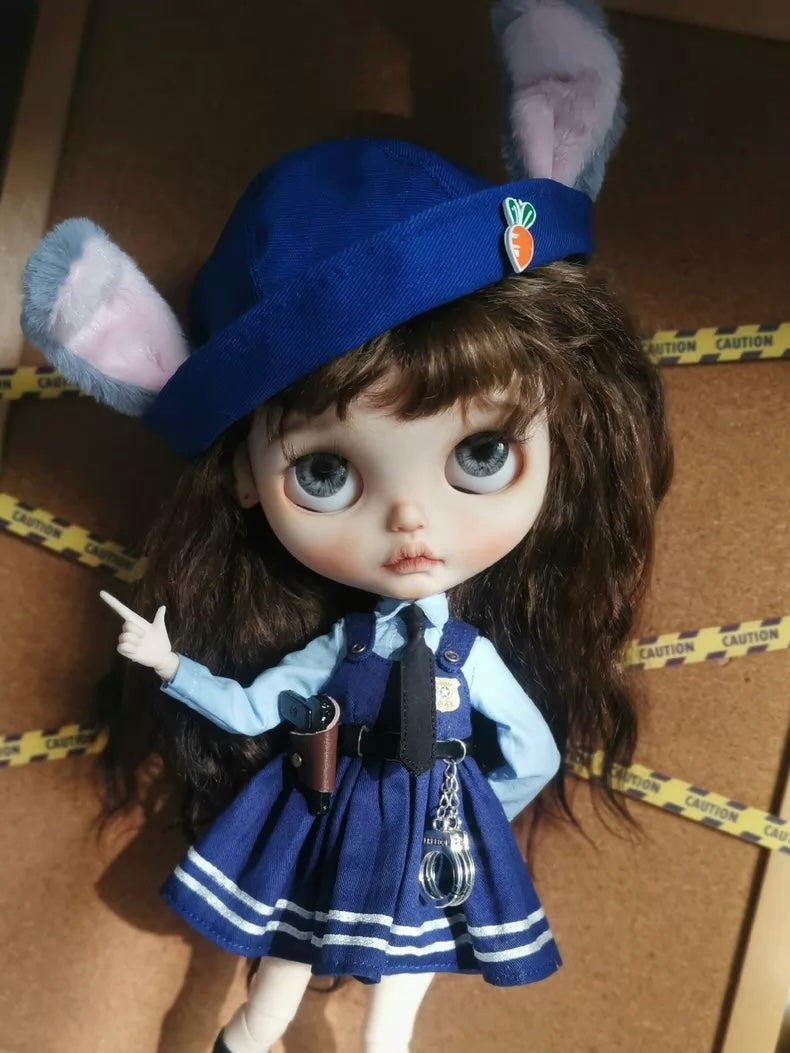 Bunny Officer Blythe BJD Uniform - Handmade Doll Clothes - ToastDoll