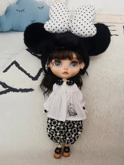 Bear Ear Hat Blythe 1/6 BJD Outfit - Handmade Doll Clothes - ToastDoll