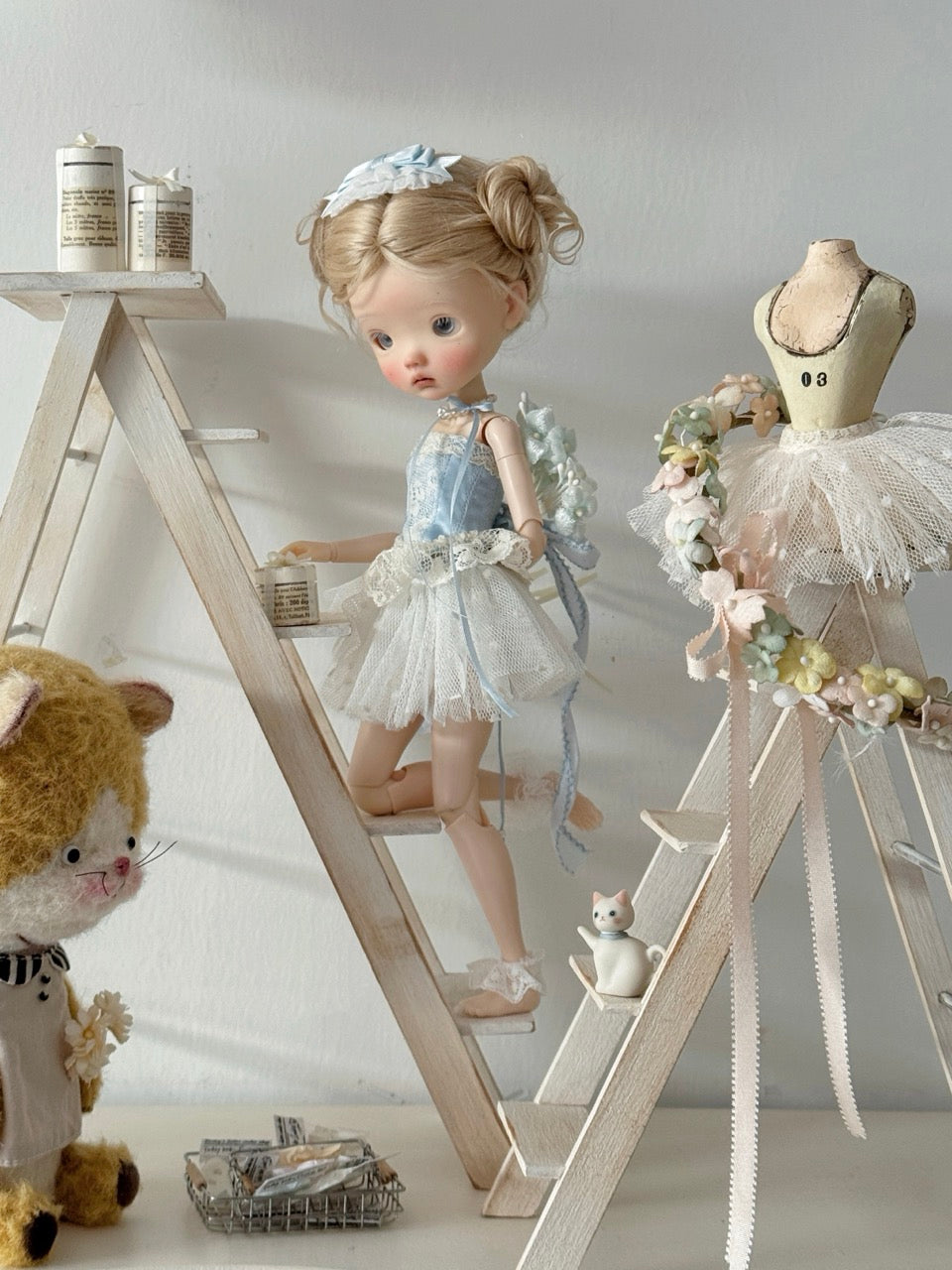 Silk Ballet Corset Blythe BJD Set - Handmade Doll Clothes - ToastDoll