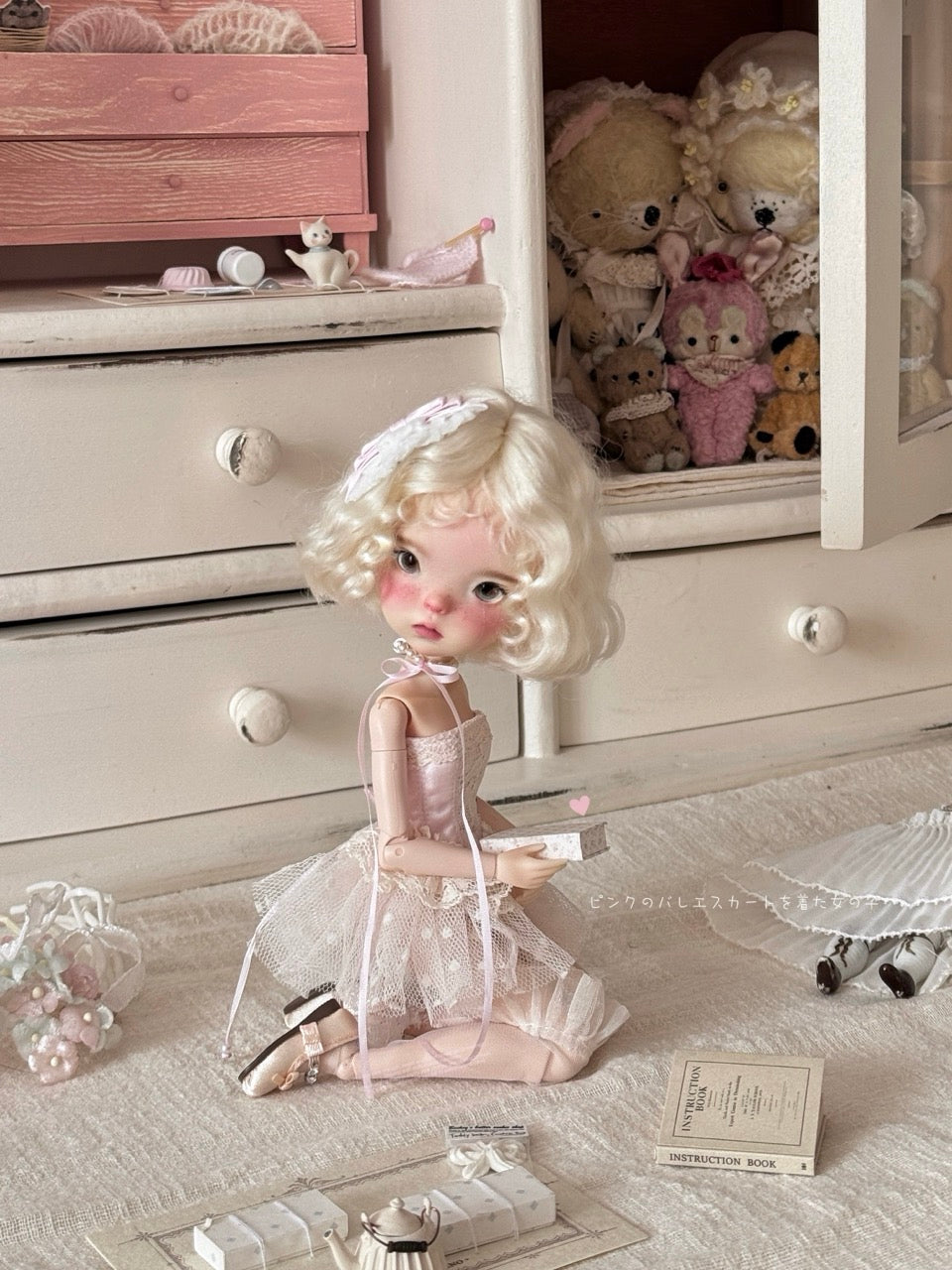 Silk Ballet Corset Blythe BJD Set - Handmade Doll Clothes - ToastDoll