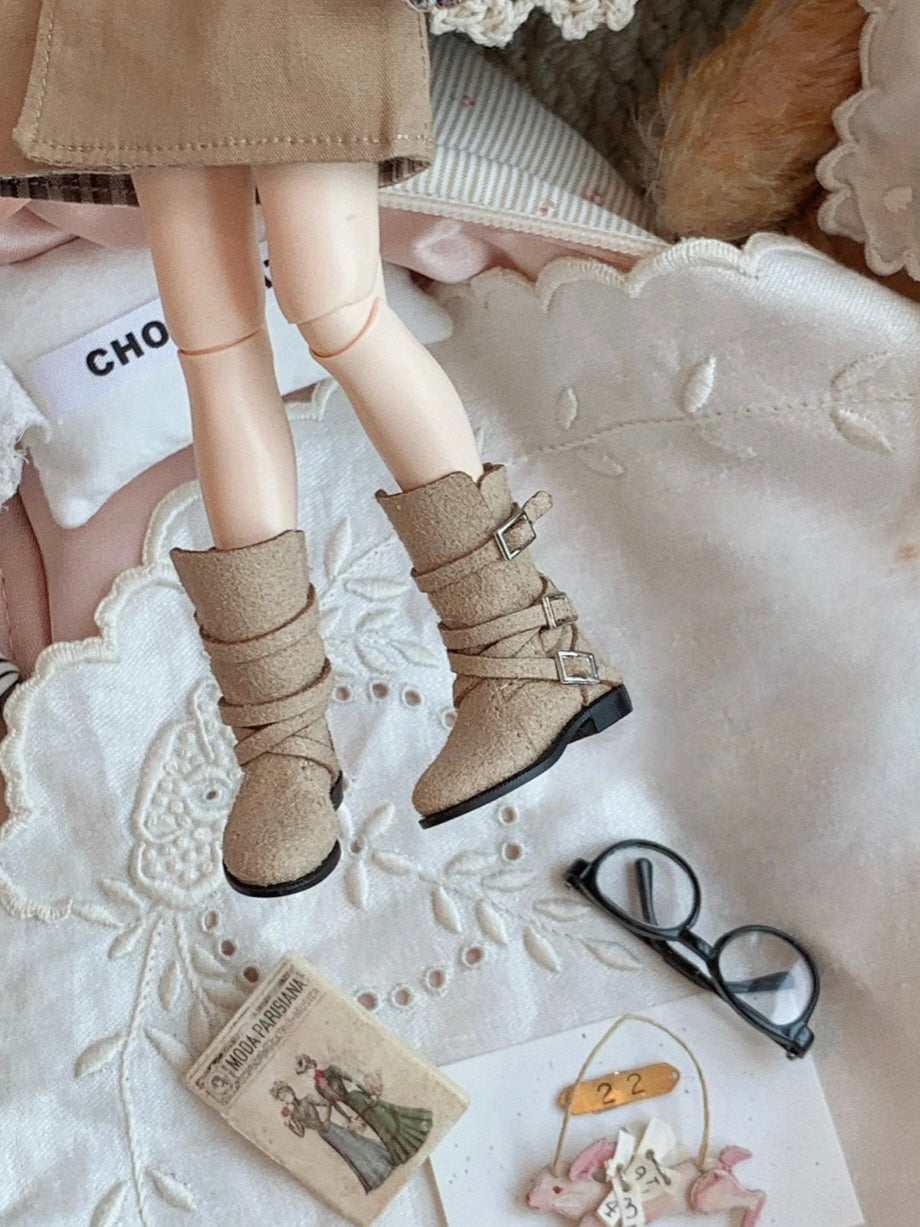 Vintage Autumn Blythe BJD Boots - Handmade Doll Shoes - ToastDoll