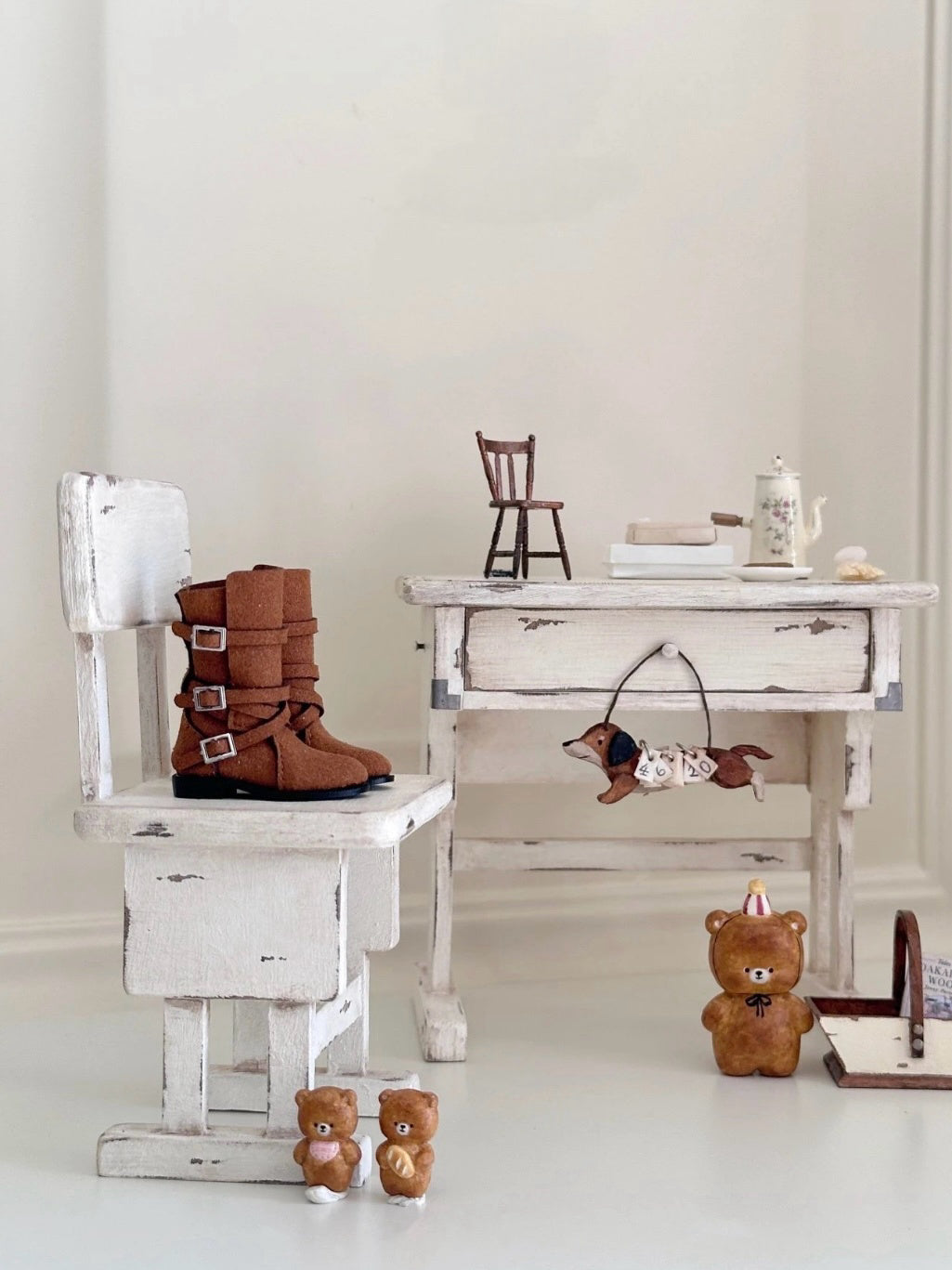 Vintage Autumn Blythe BJD Boots - Handmade Doll Shoes - ToastDoll