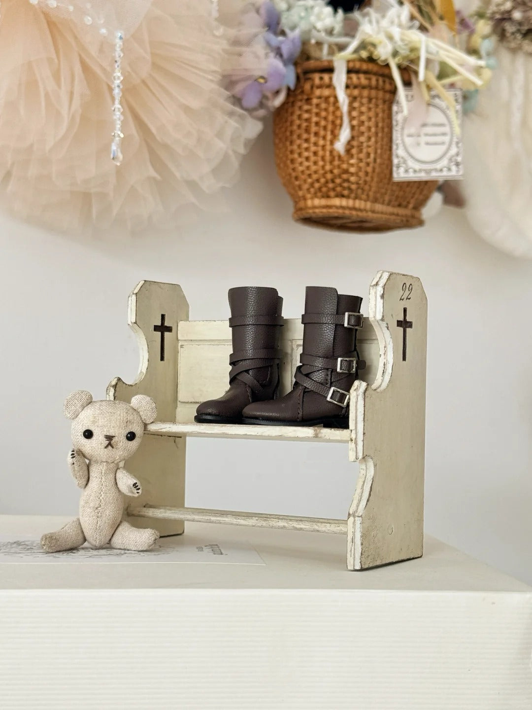 Vintage Autumn Blythe BJD Boots - Handmade Doll Shoes - ToastDoll