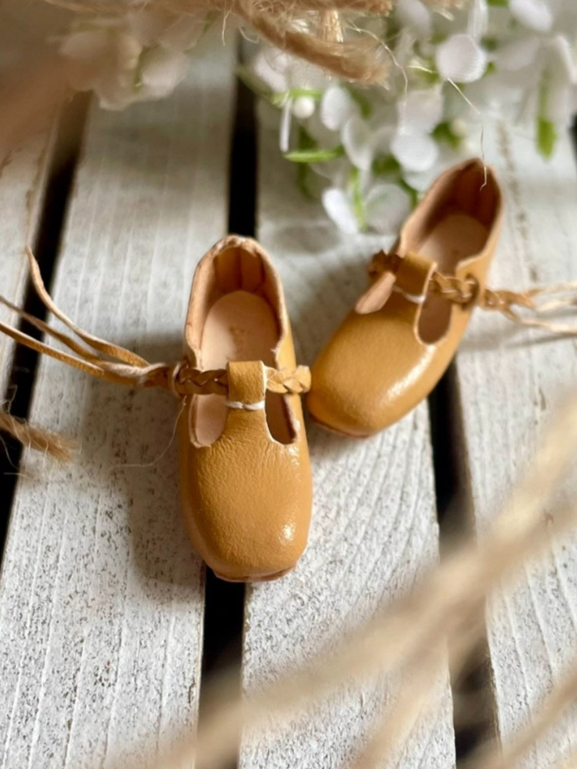 T-Strap Leather Blythe Flats Detail | ToastDoll