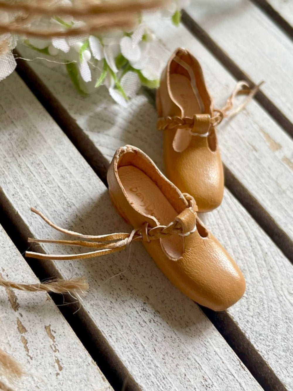 T-Strap Leather Blythe Flats Flat Lay | ToastDoll
