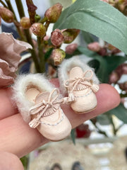Handmade Shoes for Blythe/Obitsu,Faux Fur Trim Flat