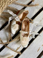 Handmade Shoes for Blythe/Obitsu,Floral Buckle Strap Flats