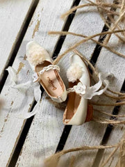 Handmade Shoes for Blythe/Obitsu,Floral Buckle Strap Flats