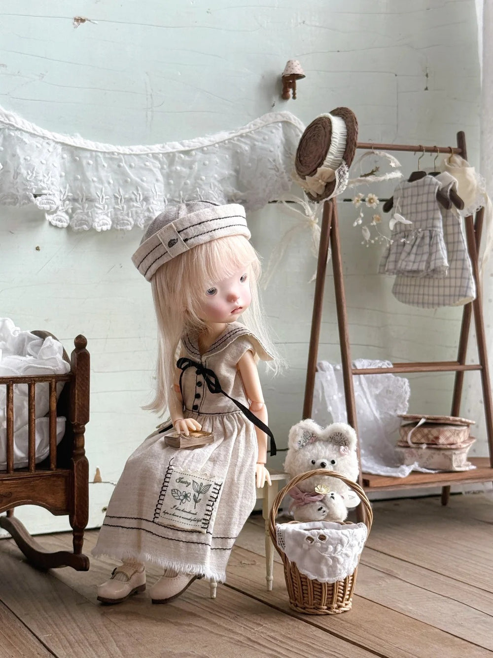 Vintage Sailor 1/6 BJD Outfit On Doll Display | ToastDoll