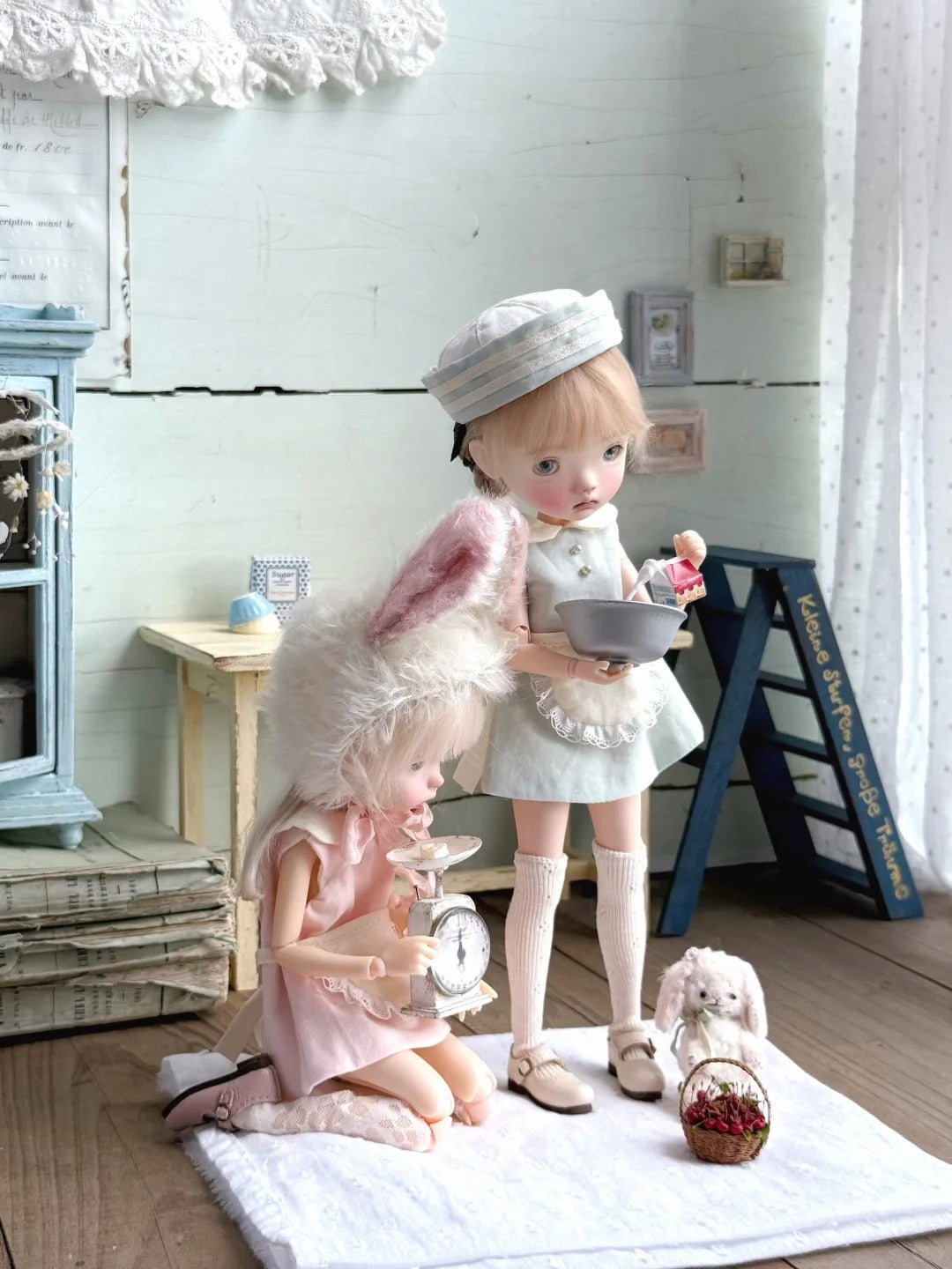 Pink Blue Duo 1/6 BJD Outfit - Handmade Doll Clothes - ToastDoll