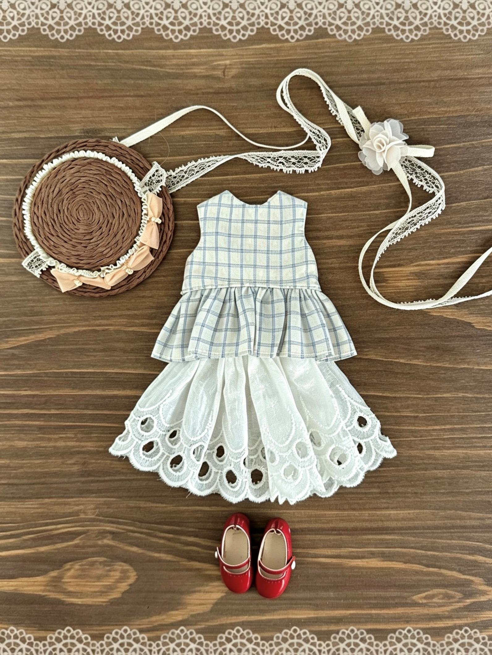Fresh Plaid 1/6 BJD Outfit - Handmade Doll Clothes - ToastDoll