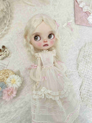 Handmade Outfit for Blythe/Obitsu/Pullip, Lace Embroidered Dress Set