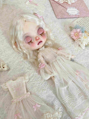 Handmade Outfit for Blythe/Obitsu/Pullip, Lace Embroidered Dress Set