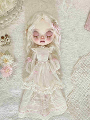 Handmade Outfit for Blythe/Obitsu/Pullip, Lace Embroidered Dress Set