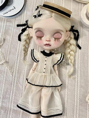 Handmade Outfit for Blythe/Obitsu/Azone, Cream Angel Sleeve Clothing Set