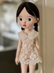 Handmade Outfit for Blythe/Obitsu/Azone, Peter Pan Collar Lace-Knit Mesh Dress