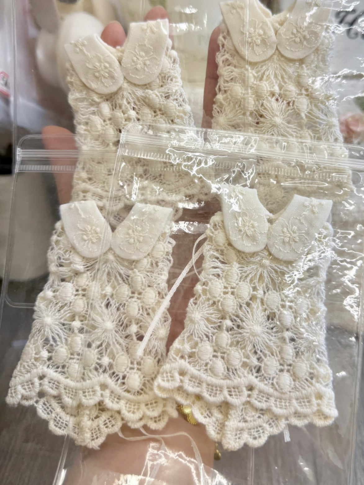 Handmade Outfit for Blythe/Obitsu/Azone, Peter Pan Collar Lace-Knit Mesh Dress