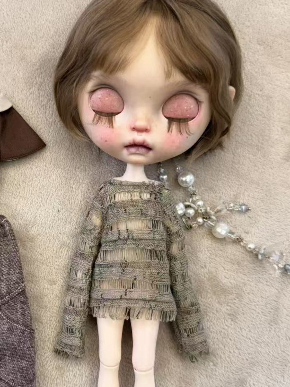 Retro Forest Blythe Khaki Green Sweater | ToastDoll
