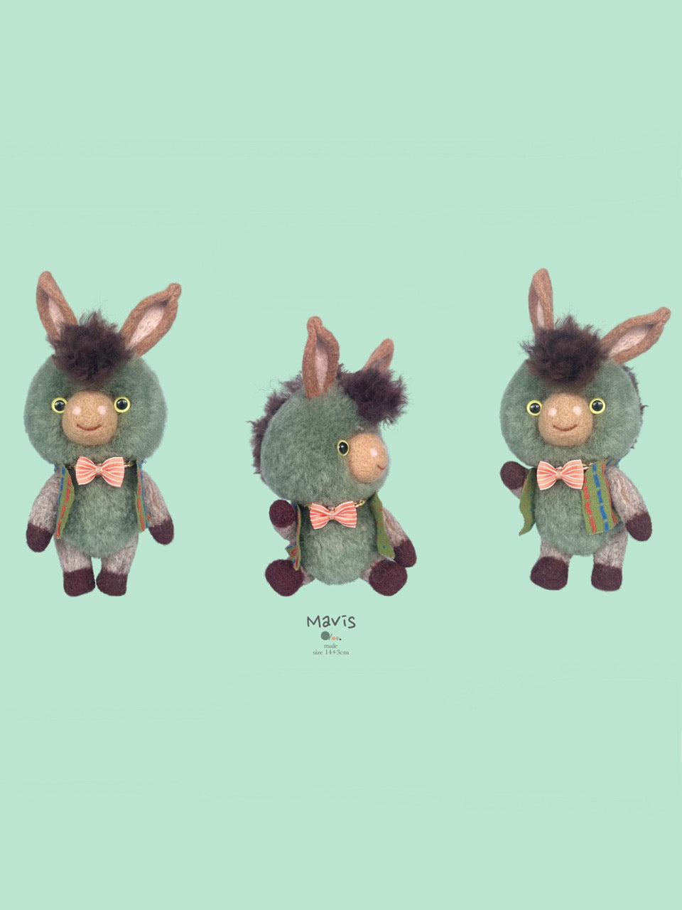 Forest Pal Bear Cat Donkey Plushies - Handmade Companion - ToastDoll