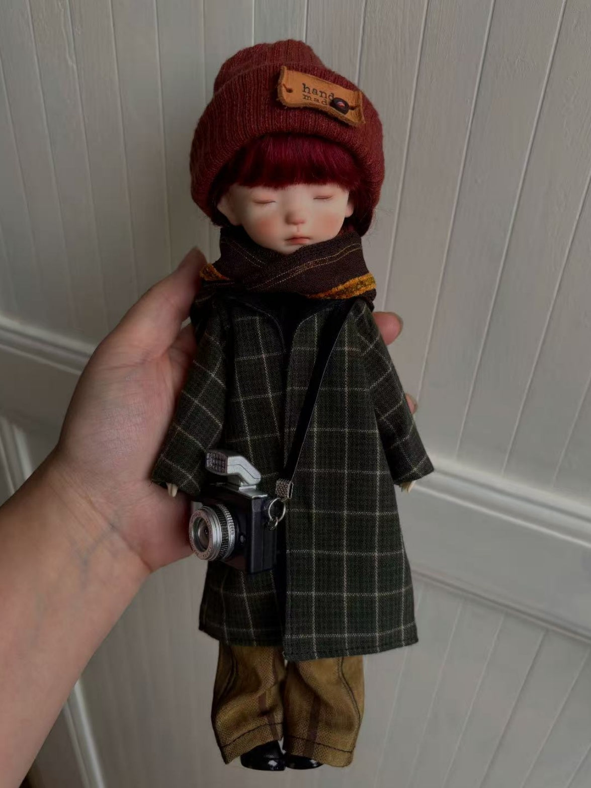 Handmade Outfit for Blythe/Obitsu, Dark Green Plaid Coat Set