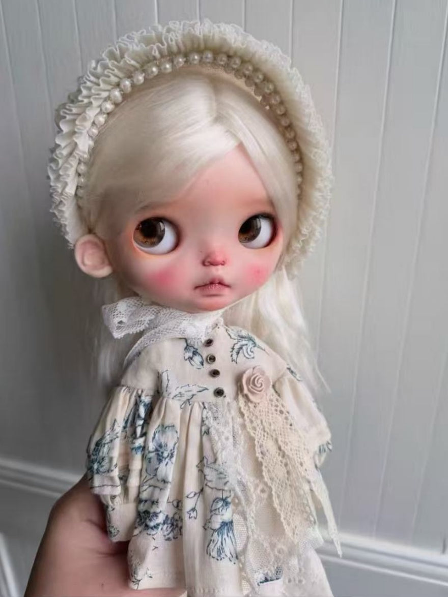Handmade Outfit for Blythe/Obitsu,White Cotton Clothing Set