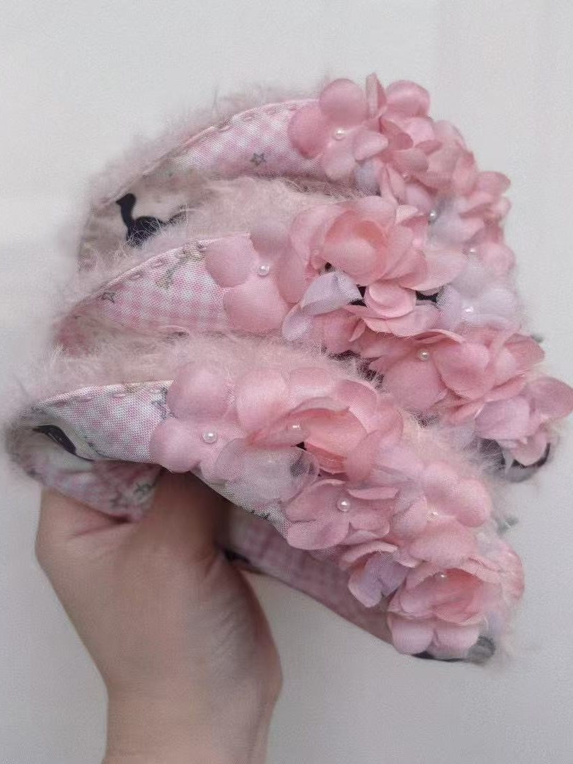 Handmade Blythe/BJD Hat, Pink Embossed Fluffy Hat