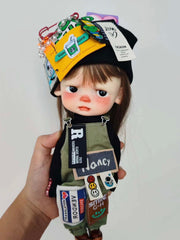 Streetwear Patchwork Overalls Blythe Outfit | ToastDoll