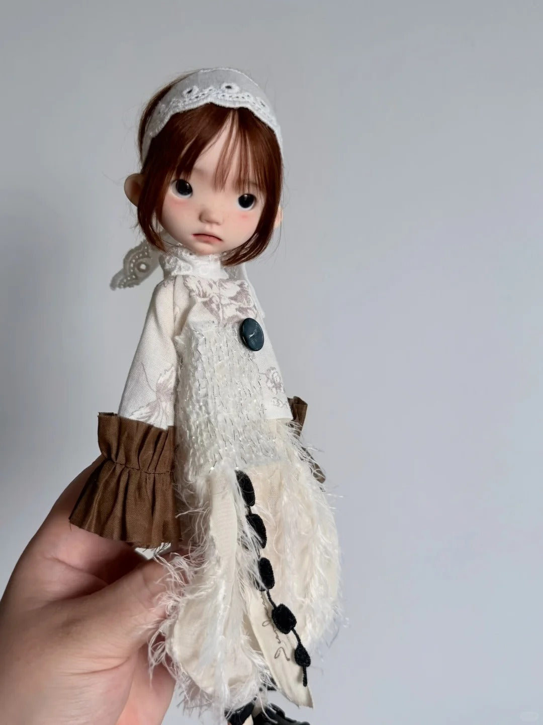 Vintage White BJD Set - Handmade Doll Clothes - ToastDoll
