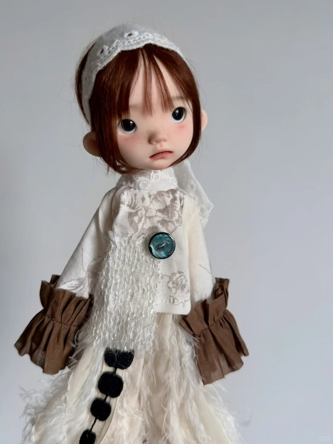 Vintage White BJD Set - Handmade Doll Clothes - ToastDoll