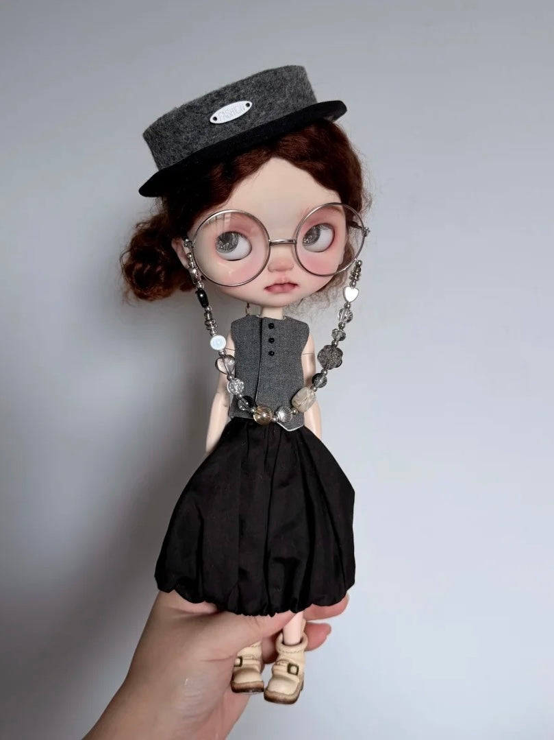 Tailored Vest Skirt Blythe BJD Set - Handmade Doll Clothes - ToastDoll